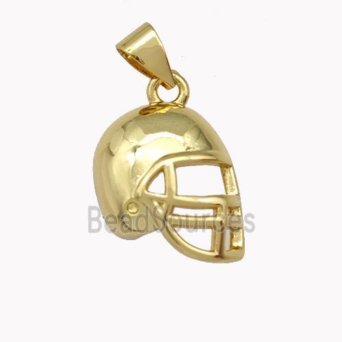 Football Helmet Charms Copper Pendant Sport Gold Plated