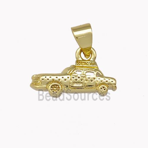 Taxi Cab Charms Copper Car Pendant Gold Plated