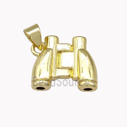 Binoculars Charms Copper Pendant Gold Plated