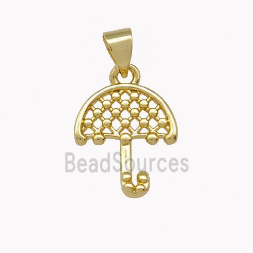 Umbrella Charms Copper Pendant Gold Plated