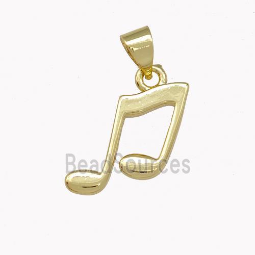 Musical Note Charms Copper Pendant Gold Plated