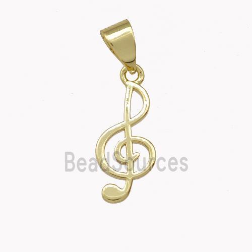 Musical Note Charms Copper Treble Clef Pendant Gold Plated