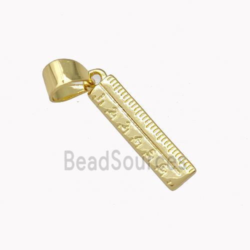 Ruler Charms Copper Pendant Gold Plated