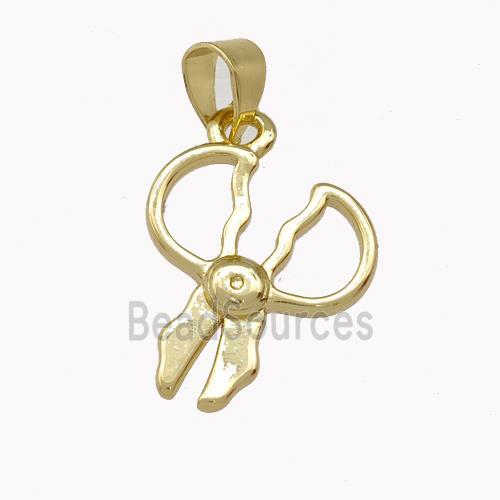 Scissor Charms Copper Pendant Gold Plated