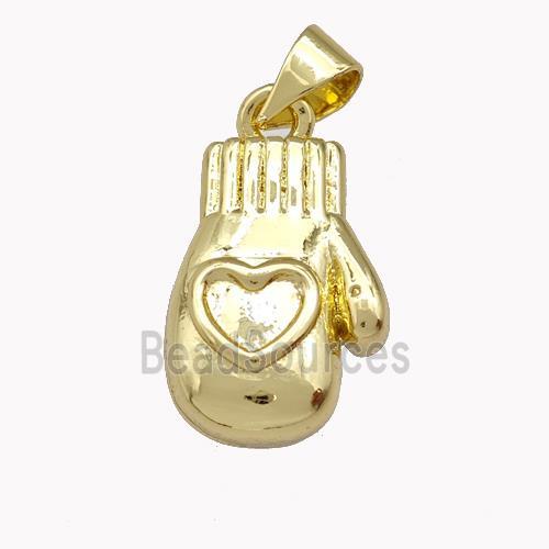 Glove Charm Copper Pendant Gold Plated