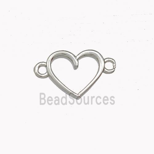 Copper Heart Connector Platinum Plated