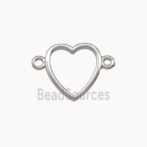 Copper Heart Connector Platinum Plated