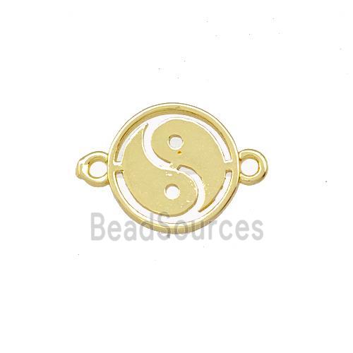 Taichi Charms Copper Yinyang Connector Gold Plated