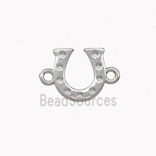 Copper Horseshoe Connector Platinum Plated