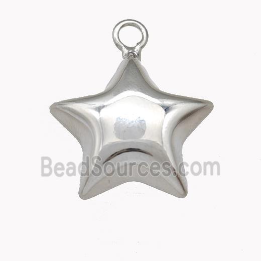 Copper Star Pendant Hollow Platinum Plated