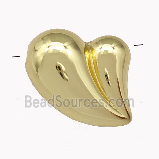 Copper Heart Beads Hollow Gold Plated