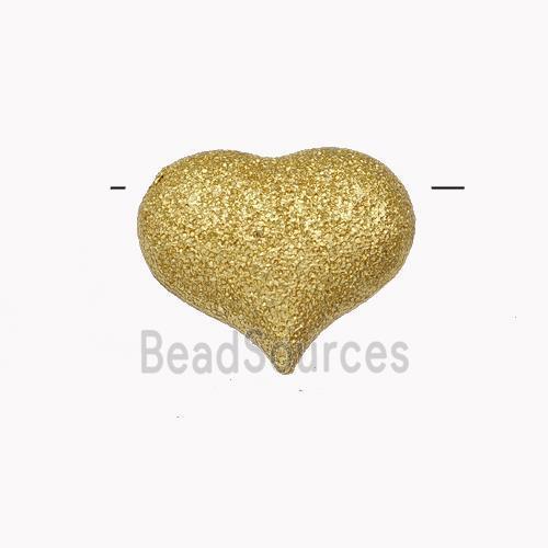 Copper Heart Beads Corrugated Hollow Gold Plated