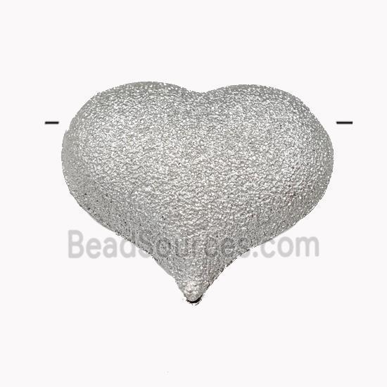 Copper Heart Beads Corrugated Hollow Platinum Plated