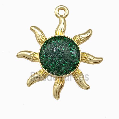 Copper Sun Pendant Gold Plated