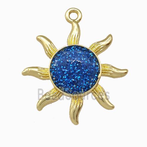 Copper Sun Pendant Gold Plated