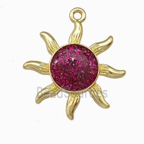 Copper Sun Pendant Gold Plated