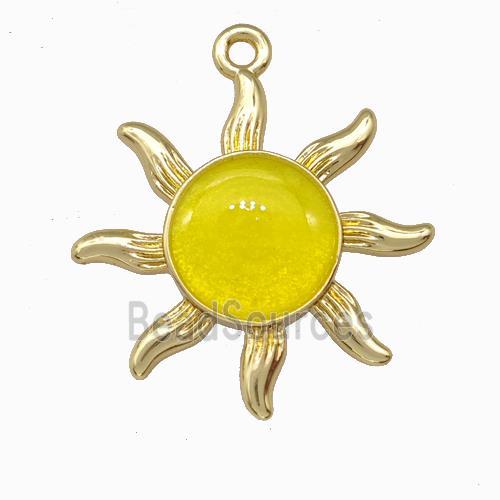 Copper Sun Pendant Gold Plated