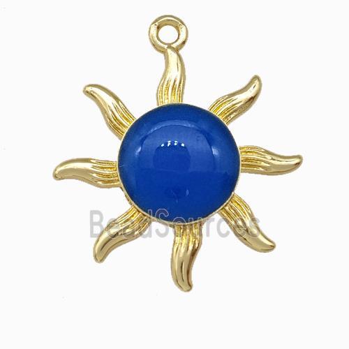 Copper Sun Pendant Gold Plated