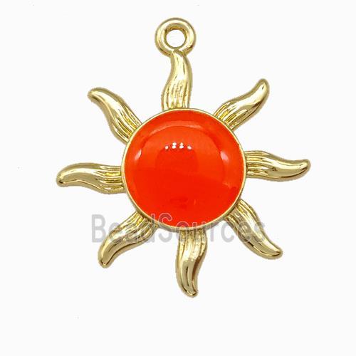 Copper Sun Pendant Gold Plated