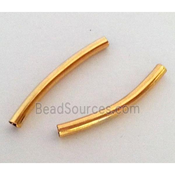 colorfast copper tube bead, gold plated