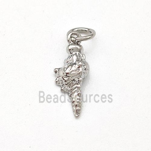 Copper Conch Shell Charms Pendant Platinum Plated