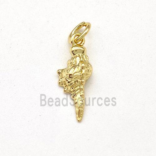 Copper Conch Shell Charms Pendant Gold Plated