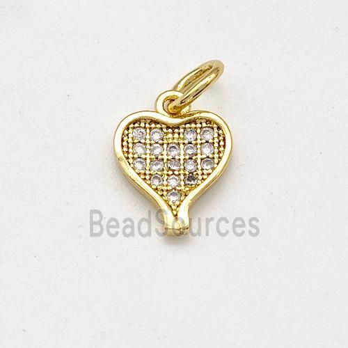 Copper Heart Pendant Pave Zirconia Gold Plated