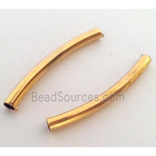 colorfast copper tube bead, gold plated