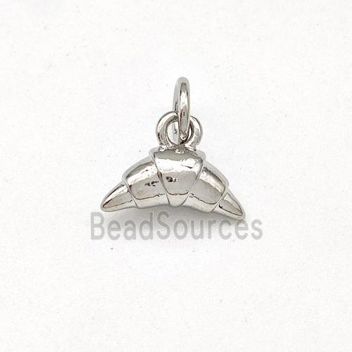 Croissant Charms Copper Pendant Platinum Plated