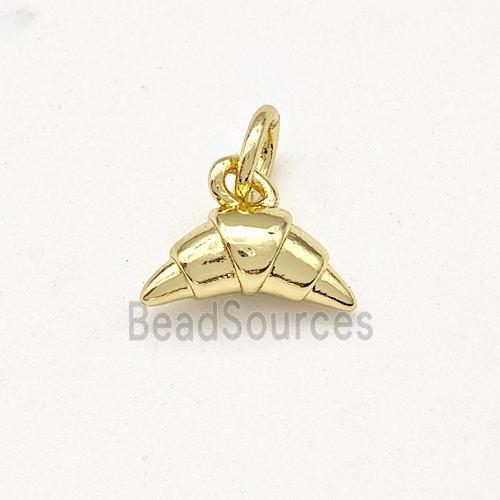 Croissant Charms Copper Pendant Gold Plated