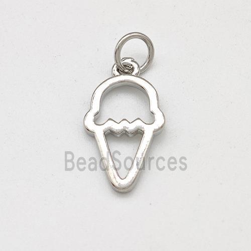 Ice Cream Charms Copper Pendant Platinum Plated