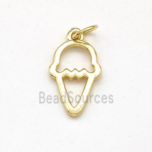 Ice Cream Charms Copper Pendant Gold Plated