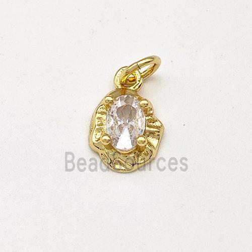 Copper Pendant Pave Zirconia Gold Plated