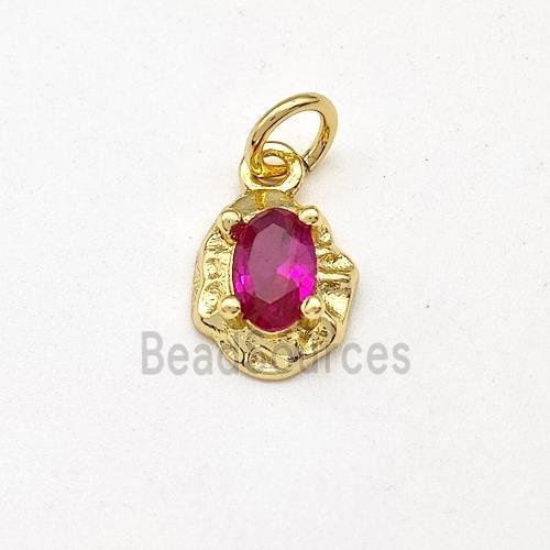 Copper Pendant Pave Zirconia Gold Plated