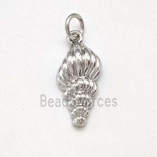 Conch Shell Charms Copper Pendnat Platinum Plated