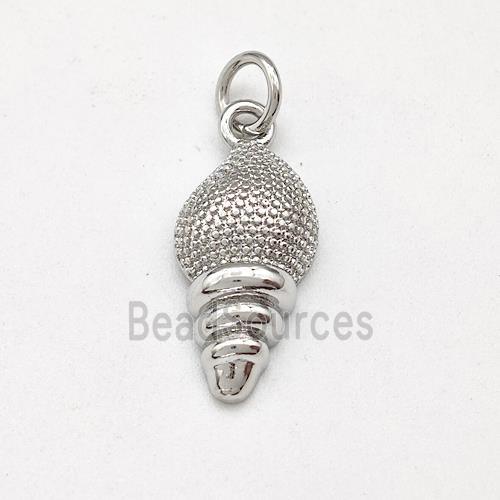 Conch Shell Charms Copper Pendnat Platinum Plated