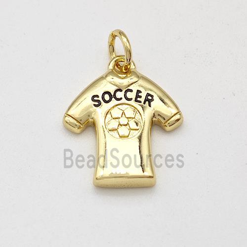 Soccer Football Shirts Charms Copper Pendant Sports Gold Plated