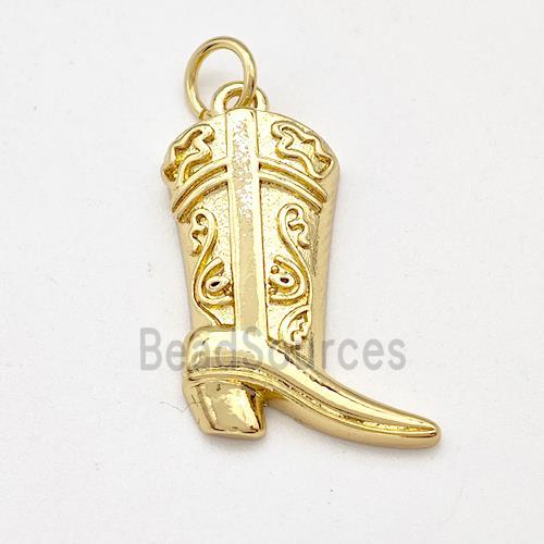 Cowboy Boot Charms Copper Shoe Pendant Gold Plated