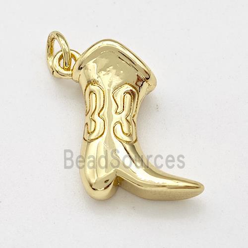 Cowboy Boot Charms Copper Shoe Pendant Gold Plated