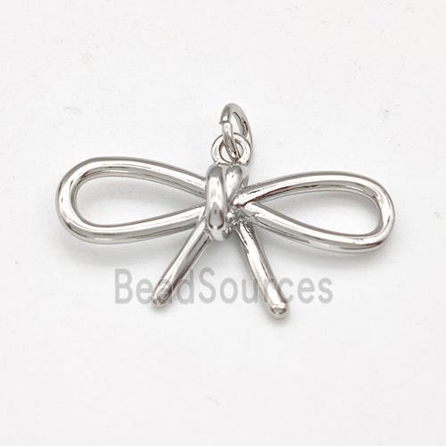 Copper Bow Pendant Platinum Plated