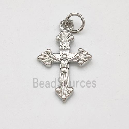 Copper Cross Pendant Jesus Platinum Plated