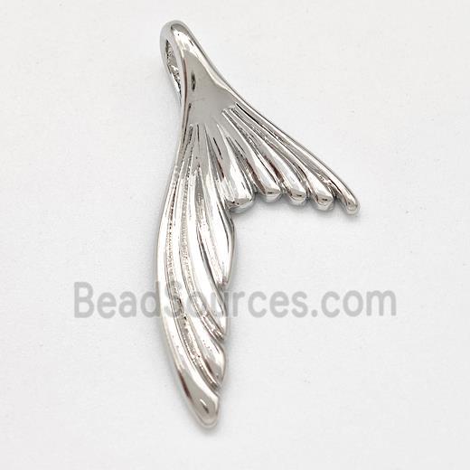 Copper Shark-tail Pendant Platinum Plated