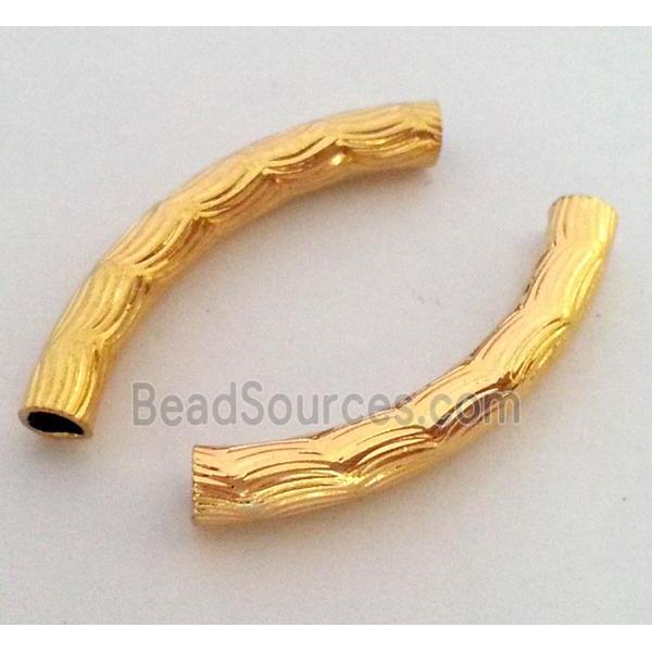 colorfast copper tube bead, gold plated