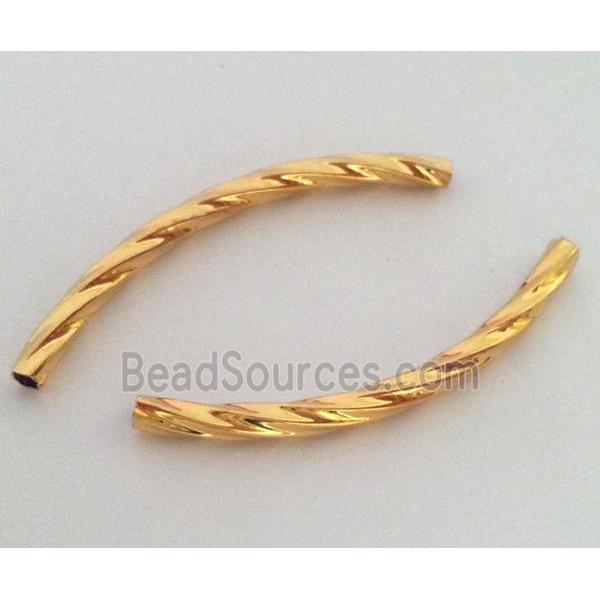 colorfast copper tube bead, gold plated