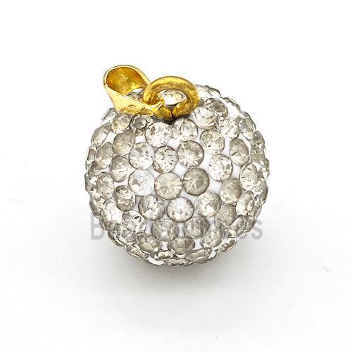 Clay Round Pendant Micro Pave Rhinestone