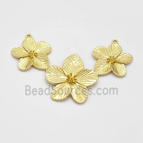 Copper Flower Pendant Links Gold Plated