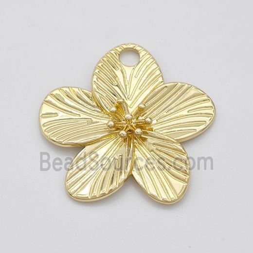 Copper Flower Pendant Gold Plated