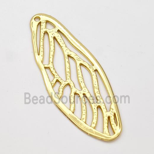 Cicada Wings Charms Copper Pendant Hammered Gold Plated