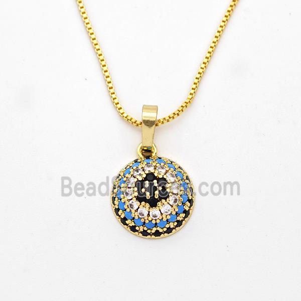 Copper Necklace Micro Pave Zirconia Flower Gold Plated