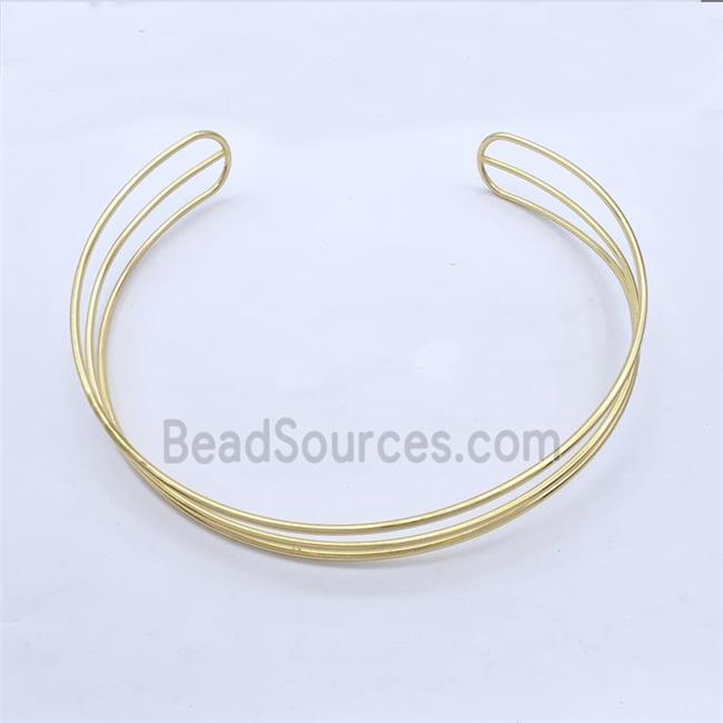 Copper Wire Collar Necklace Gold Plated